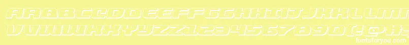 quickening3dital Font – White Fonts on Yellow Background