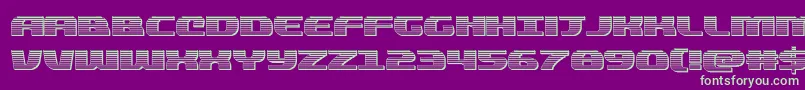 quickeningchrome Font – Green Fonts on Purple Background