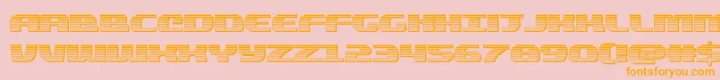 quickeningchrome-Schriftart – Orangefarbene Schriften auf rosa Hintergrund