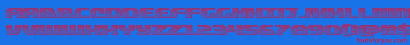 quickeningchrome Font – Red Fonts on Blue Background