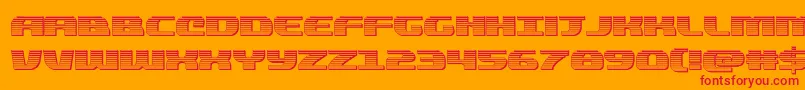 quickeningchrome Font – Red Fonts on Orange Background