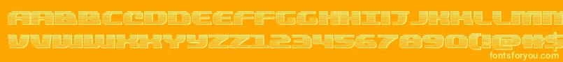 quickeningchrome Font – Yellow Fonts on Orange Background