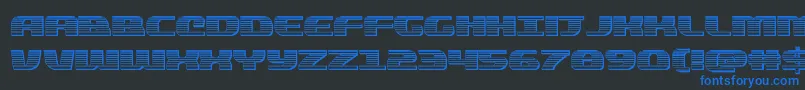 quickeningchrome Font – Blue Fonts on Black Background