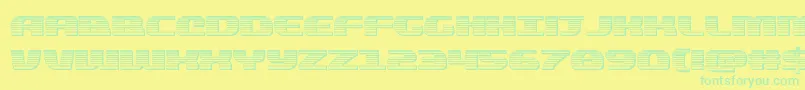 quickeningchrome Font – Green Fonts on Yellow Background