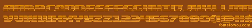 quickeningchrome Font – Orange Fonts on Brown Background