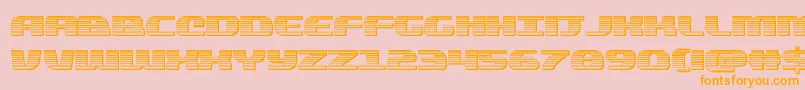 quickeningchrome-Schriftart – Orangefarbene Schriften auf rosa Hintergrund