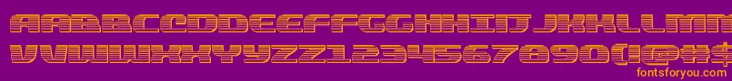 quickeningchrome Font – Orange Fonts on Purple Background