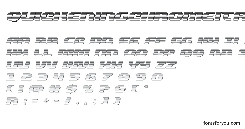 Шрифт Quickeningchromeital (137804) – алфавит, цифры, специальные символы