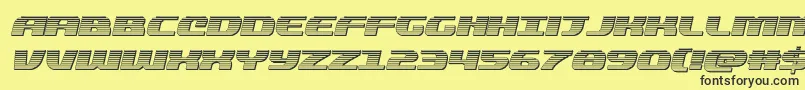 quickeningchromeital Font – Black Fonts on Yellow Background