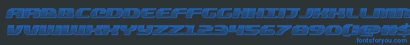 quickeningchromeital Font – Blue Fonts on Black Background