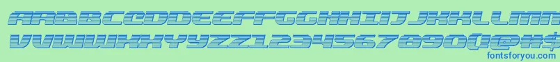 quickeningchromeital Font – Blue Fonts on Green Background