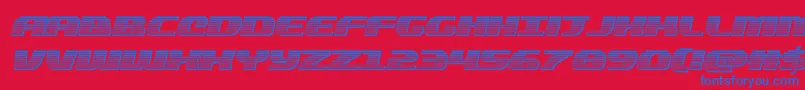 quickeningchromeital Font – Blue Fonts on Red Background