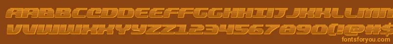 quickeningchromeital Font – Orange Fonts on Brown Background
