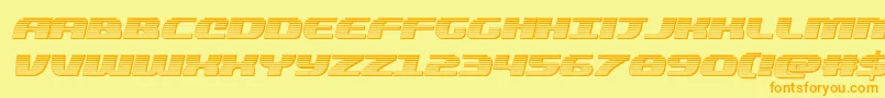 quickeningchromeital Font – Orange Fonts on Yellow Background