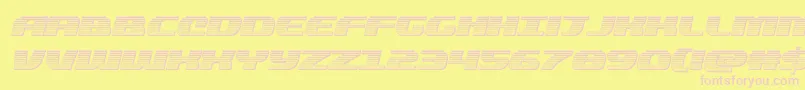quickeningchromeital Font – Pink Fonts on Yellow Background