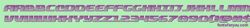 quickeningchromeital Font – Purple Fonts on Green Background