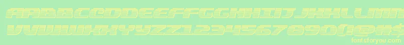 quickeningchromeital Font – Yellow Fonts on Green Background