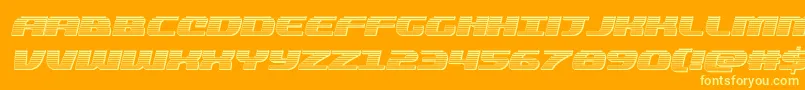 quickeningchromeital Font – Yellow Fonts on Orange Background