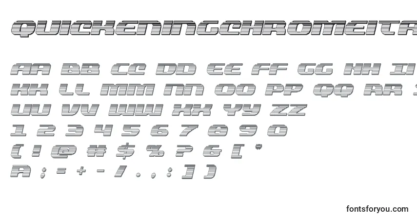 Fuente Quickeningchromeital (137805) - alfabeto, números, caracteres especiales
