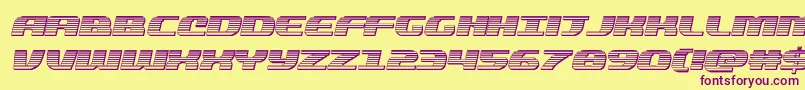 quickeningchromeital Font – Purple Fonts on Yellow Background