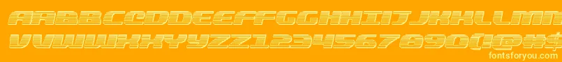 quickeningchromeital Font – Yellow Fonts on Orange Background