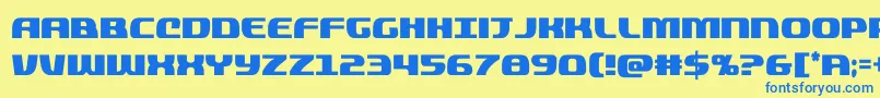 quickeningcond Font – Blue Fonts on Yellow Background