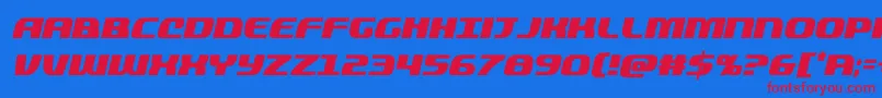 フォントquickeningcondital – 赤い文字の青い背景