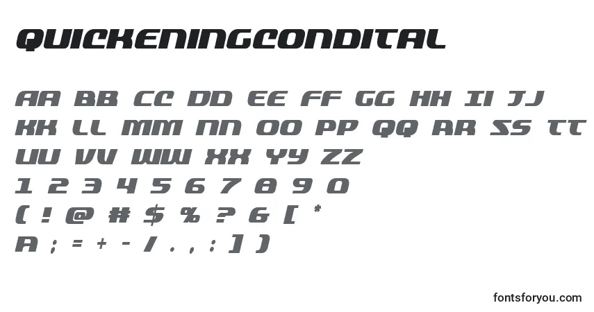 Шрифт Quickeningcondital (137809) – алфавит, цифры, специальные символы