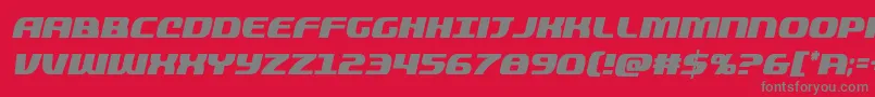 quickeningcondital-Schriftart – Graue Schriften auf rotem Hintergrund