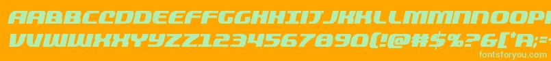 quickeningcondital Font – Green Fonts on Orange Background