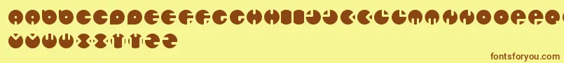 Weitere Informationen zur CirclesNew-Schriftart CirclesNew-Schriftart – Braune Schriften auf gelbem Hintergrund
