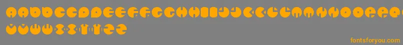フォントCirclesNew – オレンジの文字は灰色の背景にあります。