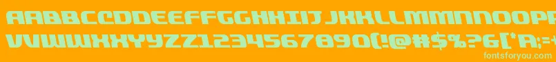 quickeningcondleft Font – Green Fonts on Orange Background