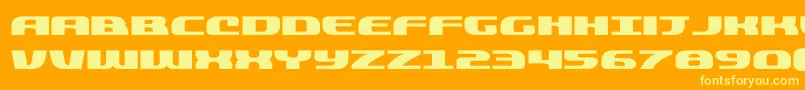 quickeningexpand Font – Yellow Fonts on Orange Background