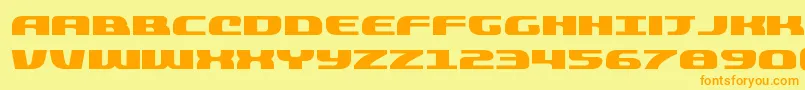 quickeningexpand-fontti – oranssit fontit keltaisella taustalla