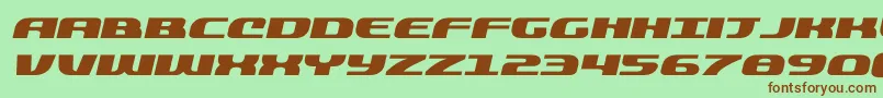 Шрифт quickeningexpandital – коричневые шрифты на зелёном фоне