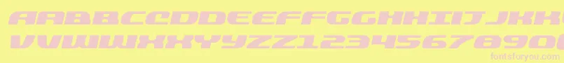 quickeningexpandital Font – Pink Fonts on Yellow Background