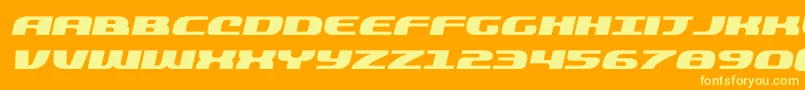 quickeningexpandital Font – Yellow Fonts on Orange Background