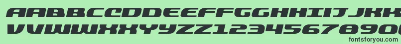 quickeningexpandital Font – Black Fonts on Green Background