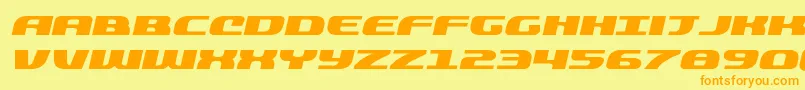 quickeningexpandital Font – Orange Fonts on Yellow Background