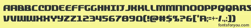 フォントquickeningextracond – 黒い文字の黄色い背景