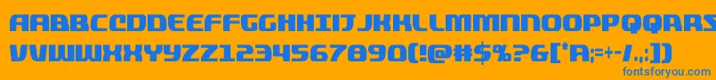 quickeningextracond-Schriftart – Blaue Schriften auf orangefarbenem Hintergrund