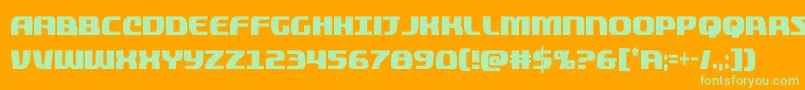 quickeningextracond Font – Green Fonts on Orange Background