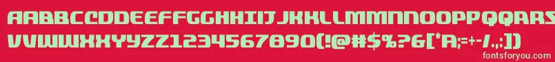 quickeningextracond Font – Green Fonts on Red Background