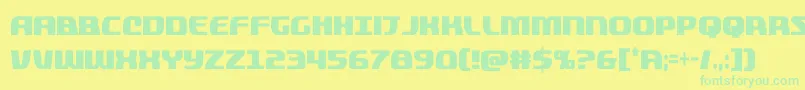 quickeningextracond Font – Green Fonts on Yellow Background