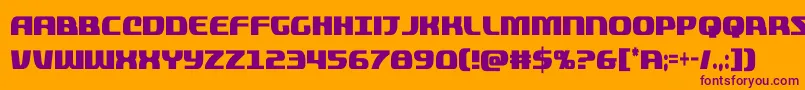 quickeningextracond Font – Purple Fonts on Orange Background