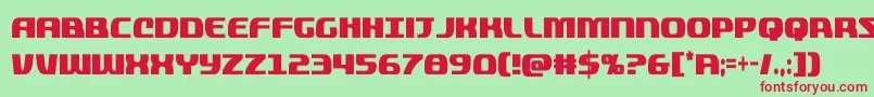quickeningextracond-fontti – punaiset fontit vihreällä taustalla