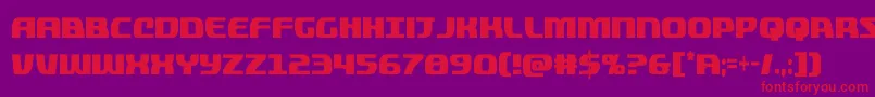 quickeningextracond-Schriftart – Rote Schriften auf violettem Hintergrund
