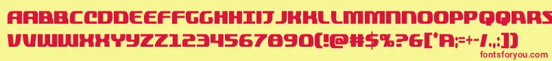 quickeningextracond Font – Red Fonts on Yellow Background