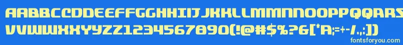 フォントquickeningextracond – 黄色の文字、青い背景